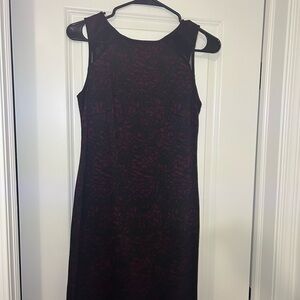 Banana Republic Black and Purple Midi Dress